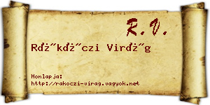 Rákóczi Virág névjegykártya