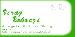 virag rakoczi business card